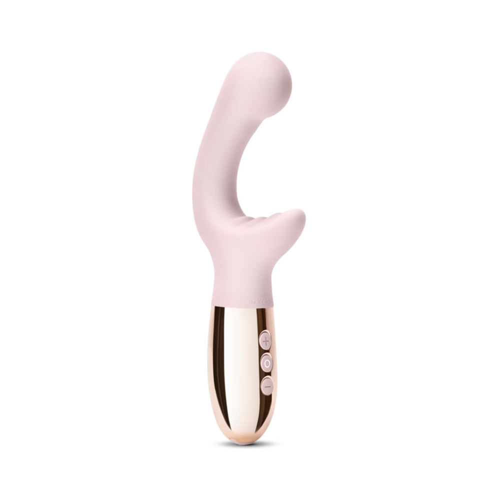 Le Wand XO Rechargeable Wave Silicone Dual Stimulation Vibrator Rose Gold