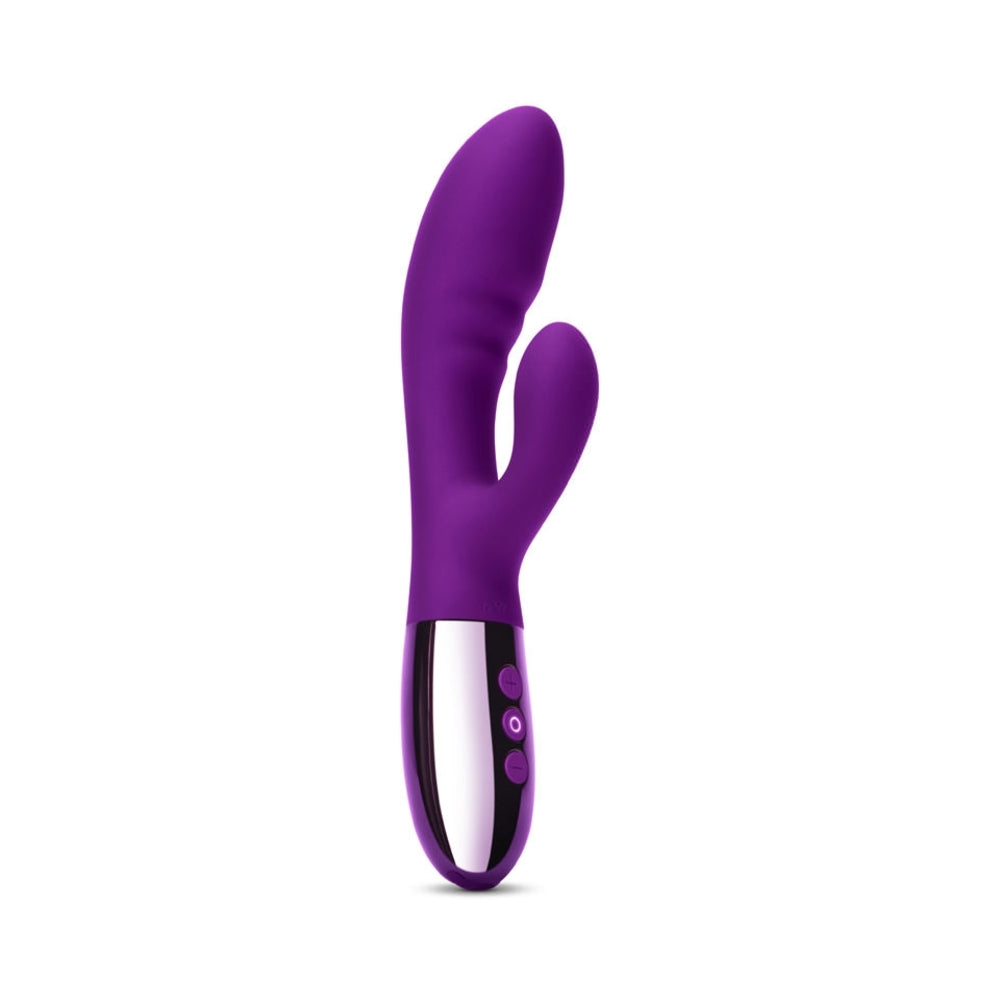 Le Wand Blend Rechargeable Double-Motor Silicone Rabbit Vibrator Dark Cherry