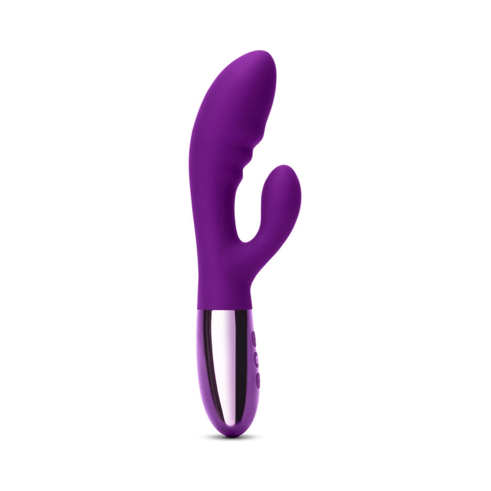 Le Wand Blend Rechargeable Double-Motor Silicone Rabbit Vibrator Dark Cherry