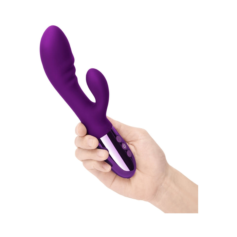 Le Wand Blend Rechargeable Double-Motor Silicone Rabbit Vibrator Dark Cherry