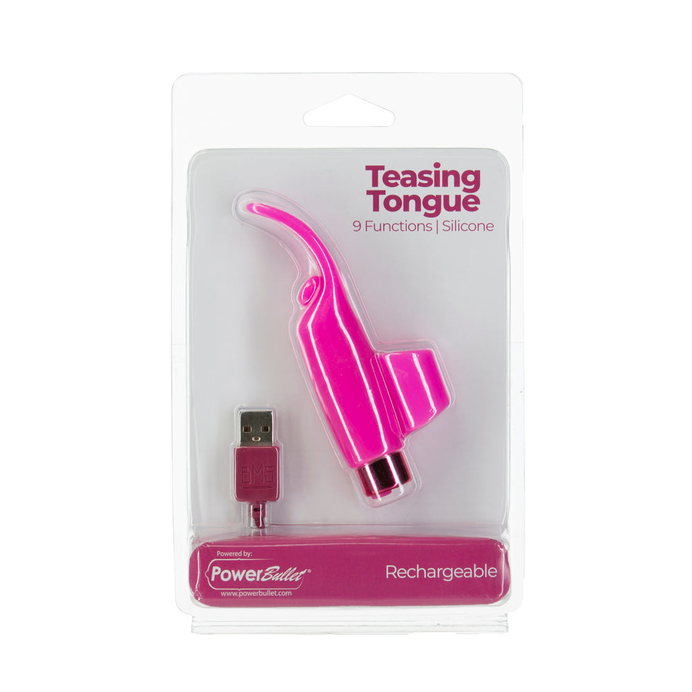 Powerbullet Teasing Tongue With Mini Rechargeable Bullet 2.5 in. Pink