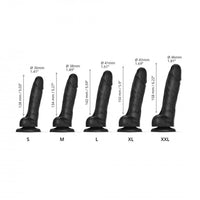 Strap-On-Me Realistic Collection Sliding Skin Dual-Density Silicone Dildo Black L