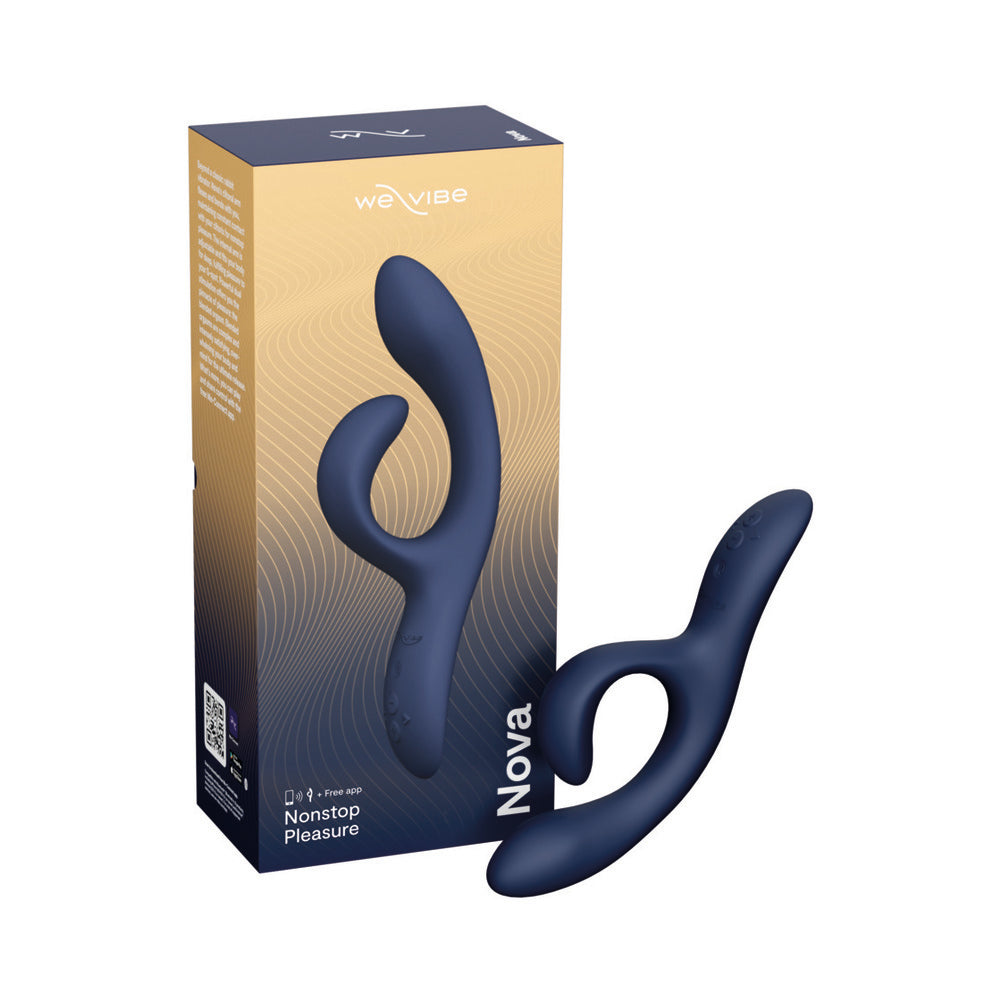 We-Vibe Nova 2 Rechargeable Flexible Silicone Rabbit Vibrator Midnight Blue