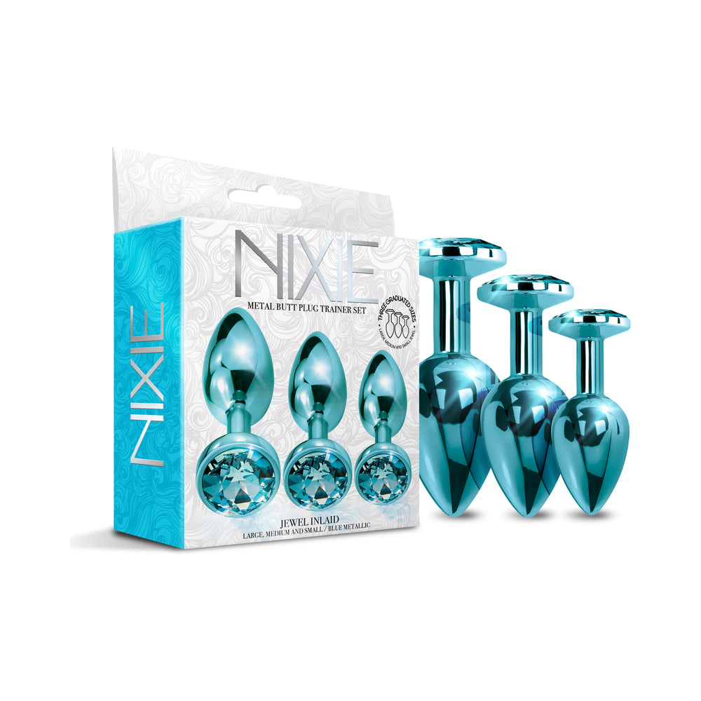 Nixie Metal Butt Plug†Trainer†Set 3-Piece Blue Metallic