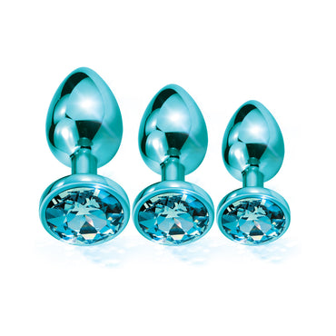 Nixie Metal Butt Plug†Trainer†Set 3-Piece Blue Metallic