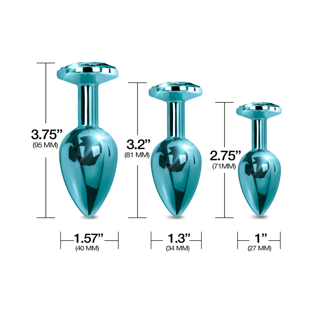 Nixie Metal Butt Plug†Trainer†Set 3-Piece Blue Metallic