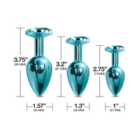 Nixie Metal Butt Plug†Trainer†Set 3-Piece Blue Metallic