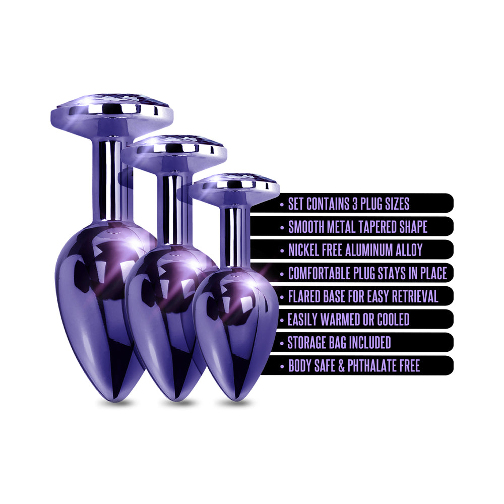 Nixie Metal Butt Plug†Trainer†Set 3-Piece Purple Metallic