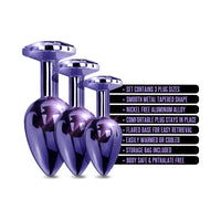 Nixie Metal Butt Plug†Trainer†Set 3-Piece Purple Metallic