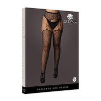 Le Desir Suspender Leopard Pantyhose Black Queen Size