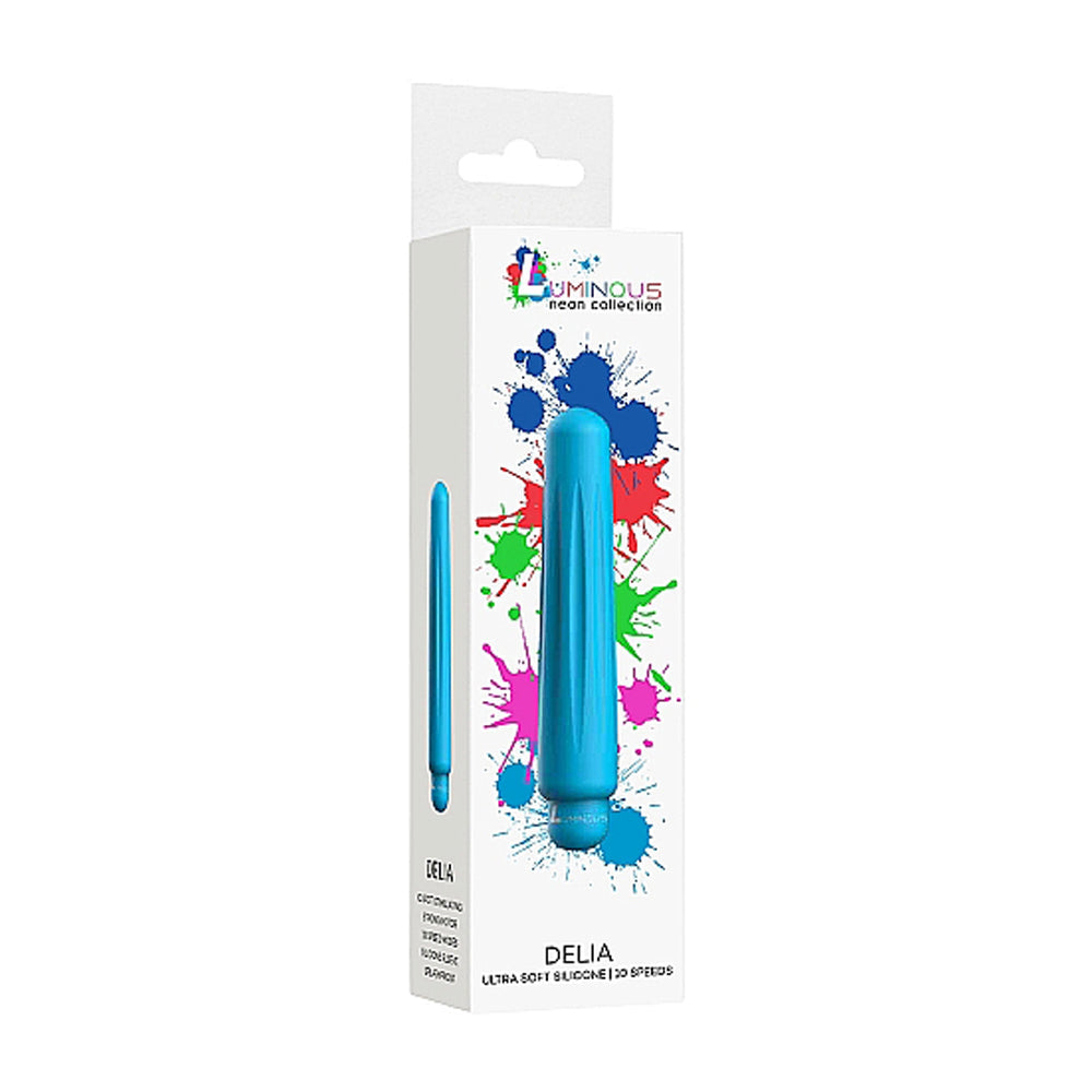 Luminous Delia 10-Speed Bullet Vibrator With Silicone Sleeve Turquoise