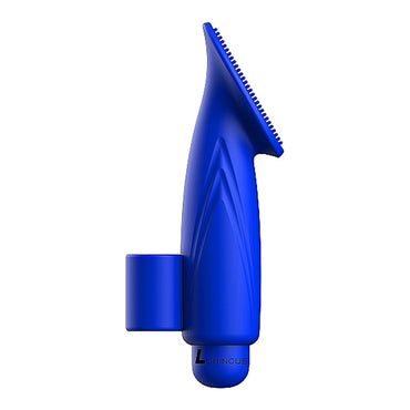 Luminous Thea 10-Speed Bullet Vibrator With Textured Silicone Finger Sleeve Royal Blue