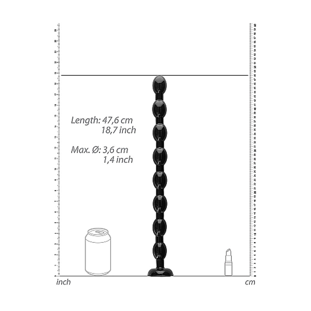 Ouch! Ass 19.5 in. Beaded Snake Dildo Black