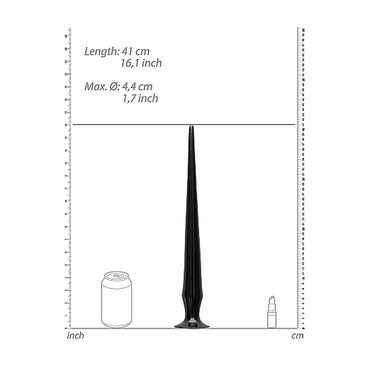 Ouch! Ass 16.5 in. Spike Dildo Black