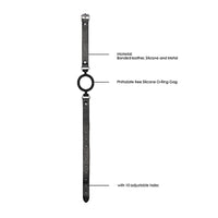 Ouch! Black & White Silicone Ring Gag With Adjustable Bonded Leather Straps Black
