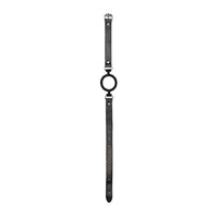 Ouch! Black & White Silicone Ring Gag With Adjustable Bonded Leather Straps Black