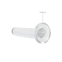 RealRock Crystal Clear Non-Realistic 5 in. Straight Dildo With Suction Cup Clear