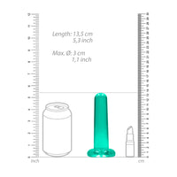 RealRock Crystal Clear Non-Realistic 5 in. Straight Dildo With Suction Cup Turquoise