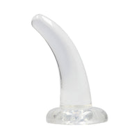 RealRock Crystal Clear Non-Realistic 5 in. Curved Dildo With Suction Cup Clear