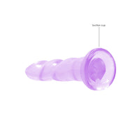 RealRock Crystal Clear Non-Realistic 7 in. Twisted Dildo With Suction Cup Purple