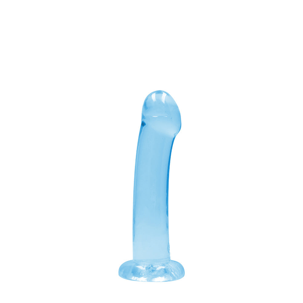 RealRock Crystal Clear Non-Realistic 7 in. Dildo With Suction Cup Blue