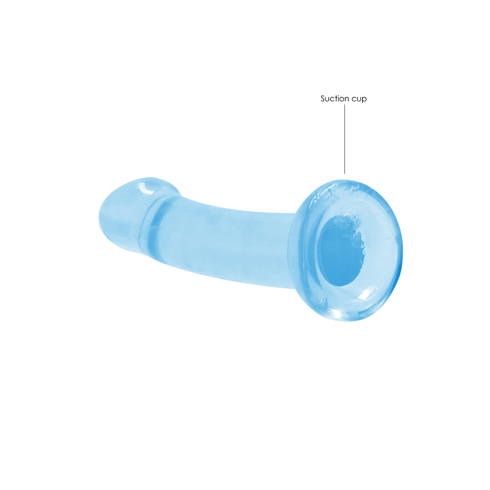 RealRock Crystal Clear Non-Realistic 7 in. Dildo With Suction Cup Blue