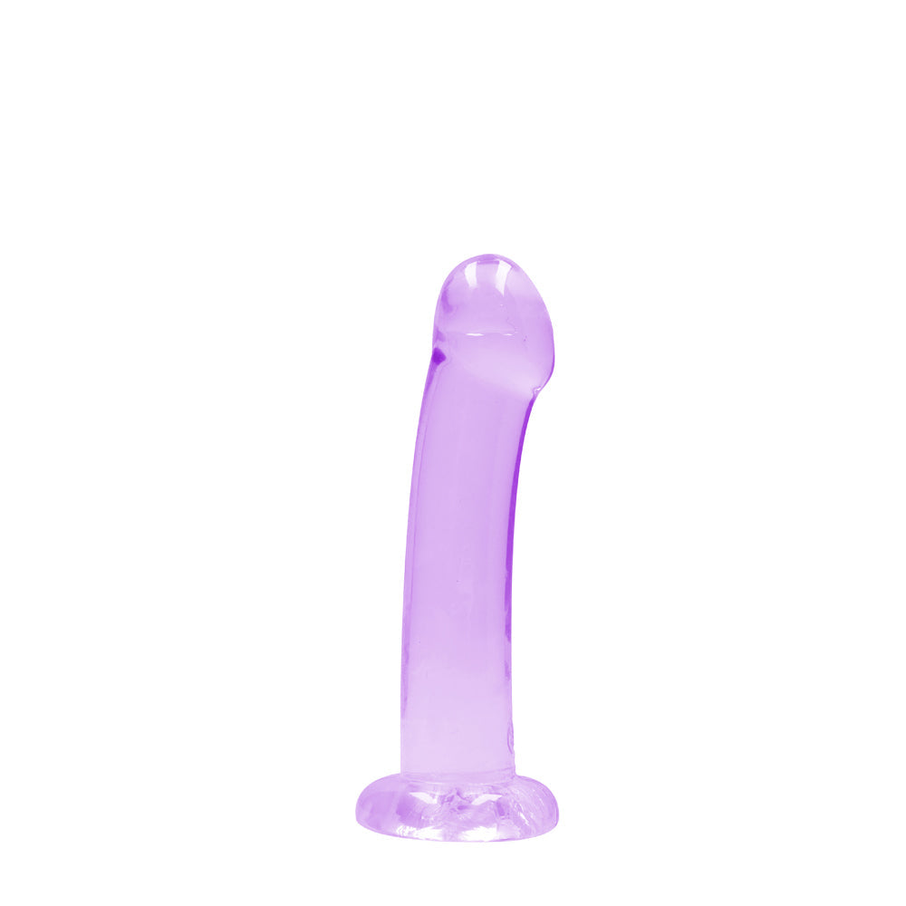 RealRock Crystal Clear Non-Realistic 7 in. Dildo With Suction Cup Purple