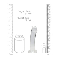 RealRock Crystal Clear Non-Realistic 7 in. Dildo With Suction Cup Clear