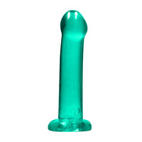 RealRock Crystal Clear Non-Realistic 7 in. Dildo With Suction Cup Turquoise