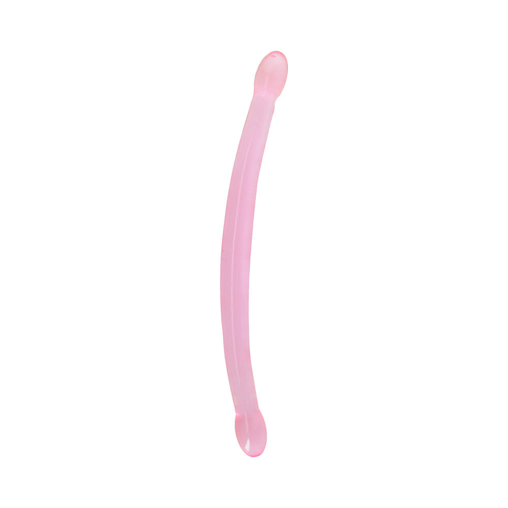 RealRock Crystal Clear Non-Realistic 17 in. Double Dildo Pink