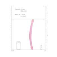 RealRock Crystal Clear Non-Realistic 17 in. Double Dildo Pink