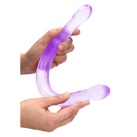 RealRock Crystal Clear Non-Realistic 17 in. Double Dildo Purple