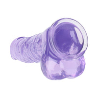 RealRock Crystal Clear Realistic 10 in. Dildo With Balls and Suction Cup Purple