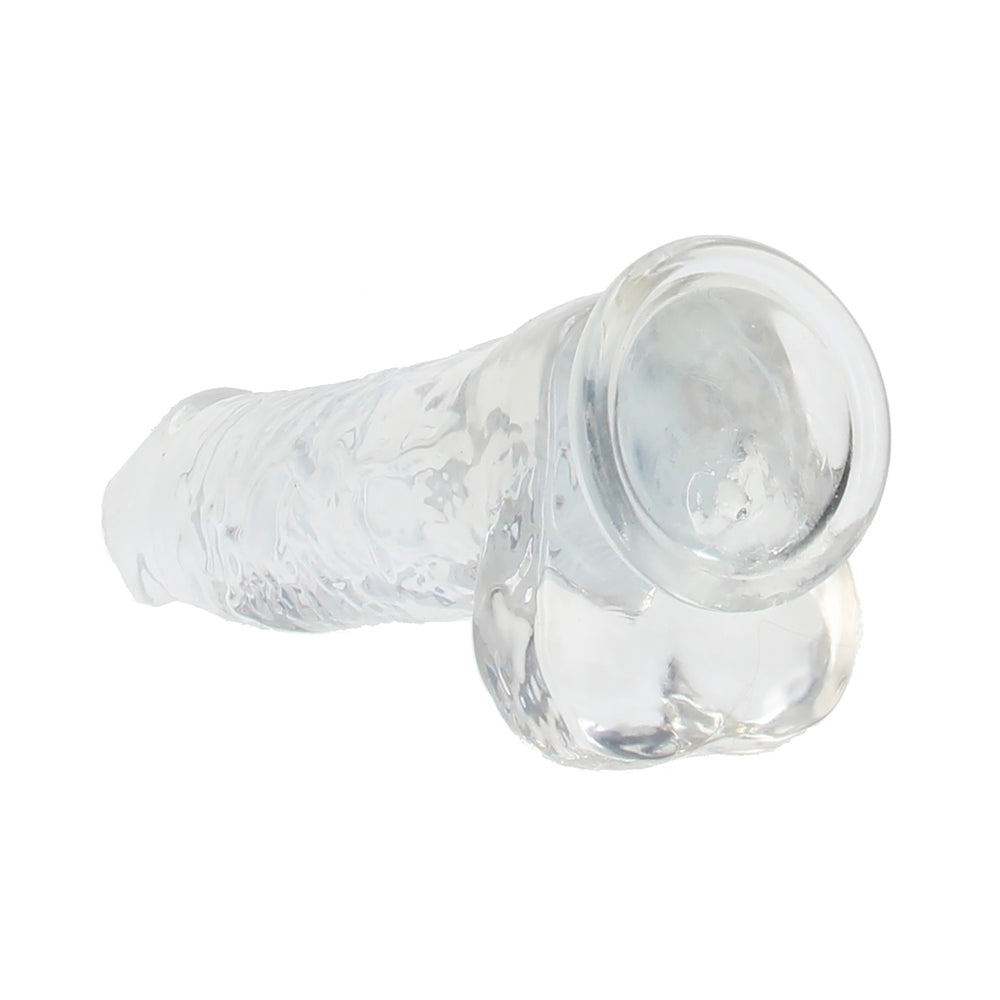 RealRock Crystal Clear Realistic 10 in. Dildo With Balls and Suction Cup Clear