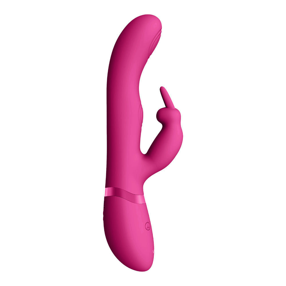 VIVE MAY Rechargeable Dual Pulse-Wave Silicone Rabbit Vibrator Pink