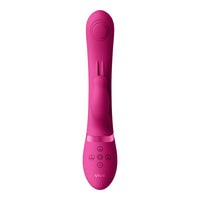 VIVE MAY Rechargeable Dual Pulse-Wave Silicone Rabbit Vibrator Pink