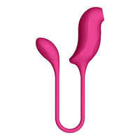 VIVE QUINO Rechargeable Air Wave & Vibrating Silicone Egg Vibrator Pink