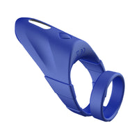 Forto F-48 Rechargeable Silicone Perineum Vibrating Double Cockring Blue