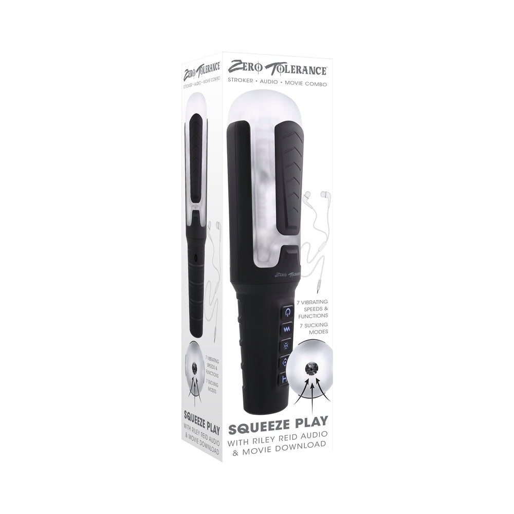 Zero Tolerance Squeeze Play Rechargeable Squeezable Vibrating Suction Stroker with Riley Reid Audio & Movie Download
