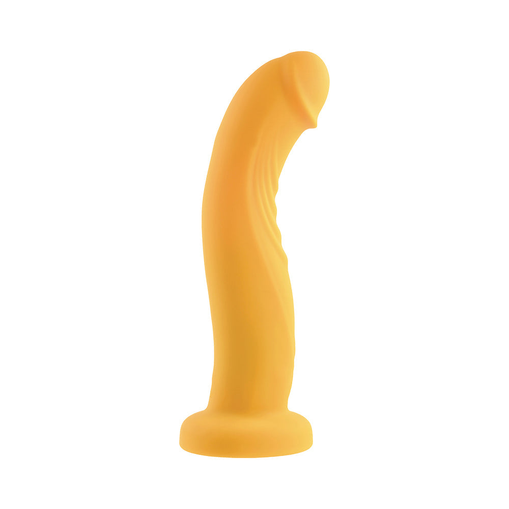 Gender X Sweet Embrace Rechargeable Remote-Controlled Vibrating 7 in. Silicone Dildo and Jock-Style Strap-On Harness Set Yellow/Black