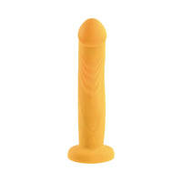 Gender X Sweet Embrace Rechargeable Remote-Controlled Vibrating 7 in. Silicone Dildo and Jock-Style Strap-On Harness Set Yellow/Black