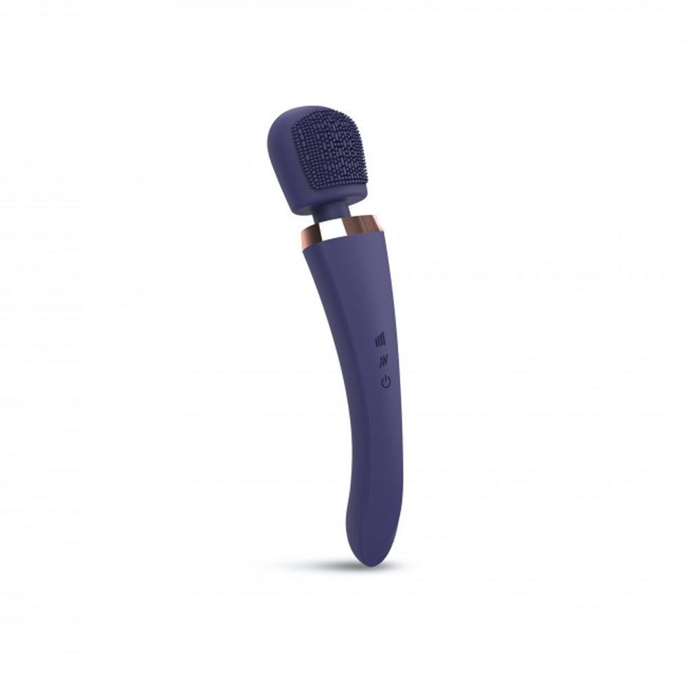 Love to Love Brush Crush Rechargeable Textured Head Wand Vibrator Midnight Indigo