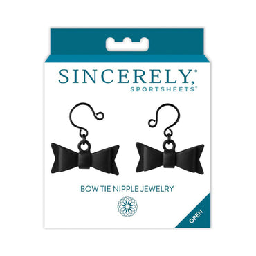 Sincerely, Sportsheets Bow Tie Nipple Jewelry Black