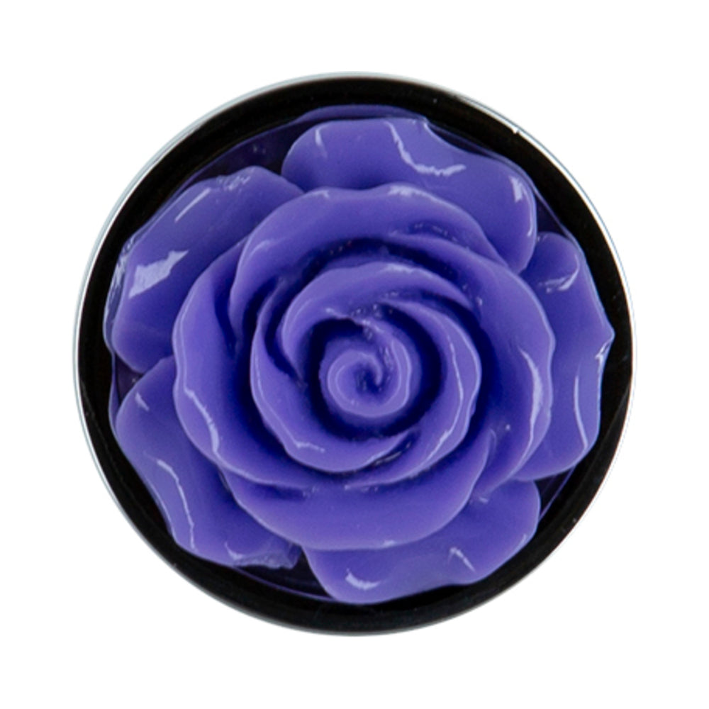 Lux Active Rose Metal Butt Plug 3 in. Purple