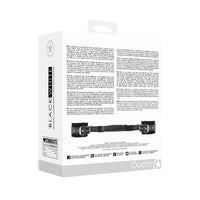 Ouch! Black & White Adjustable Bonded Leather Wrist Cuffs With Handle Black