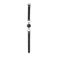 Ouch! Black & White Solid Rubber Ball Gag With Bonded Leather Straps Black