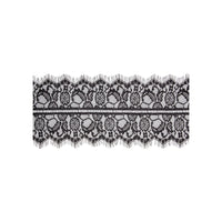 Ouch! Black & White Lace Mask With Elastic Straps Blindfold Black
