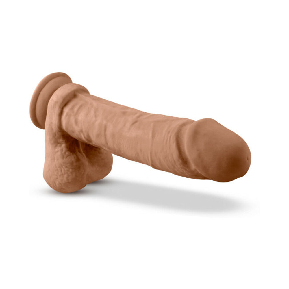 Blush Dr. Skin Silicone Dr. Julian Realistic 9 in. Posable Dildo with Balls & Suction Cup Tan