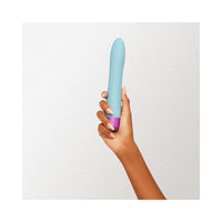 FemmeFunn Densa Bullet Rechargeable Dual Density Silicone Slimline Vibrator Light Blue