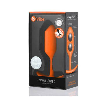 b-Vibe Snug Plug 3 Weighted Silicone Anal Plug Orange